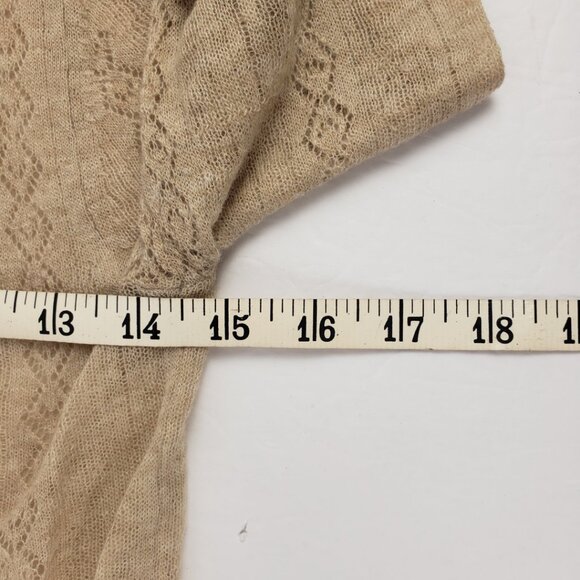 Banana Republic Xs Cardigan Knit Alpaca Wool blend Lightweight Tan Cream Sweater - Picture 12 of 16